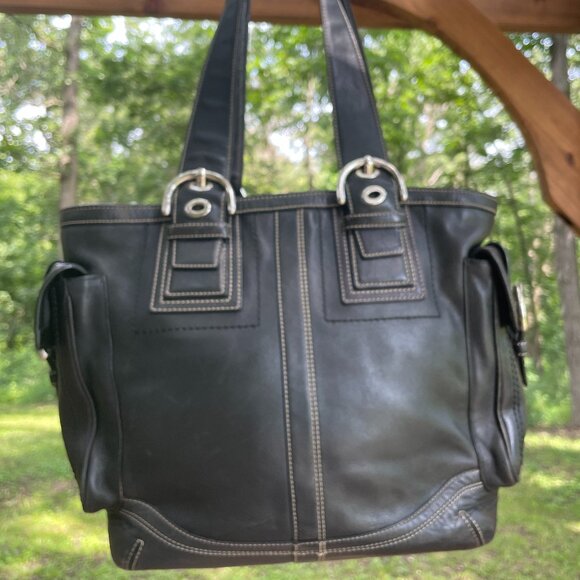 Coach Soho Mia Carryall Coach Black with Silver Hardware 10037 - Picture 2 of 9